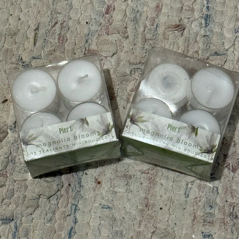 Vintage Pier 1 Magnolia Blooms Scented Tea Lights Lot - 23 Total New